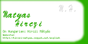 matyas hirczi business card
